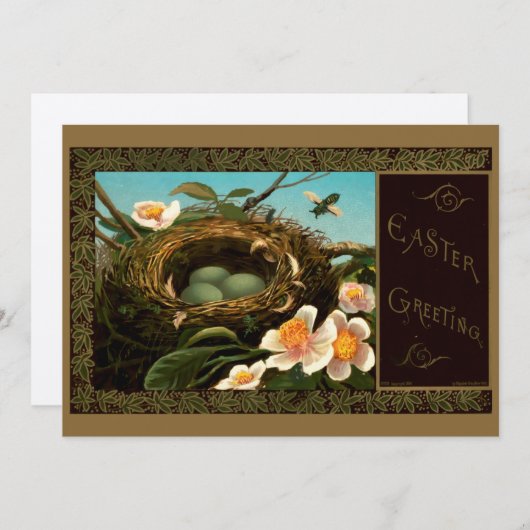 エラビクトリアンバードズネストイースターホリデーカード シーズンカード (正面/裏面)