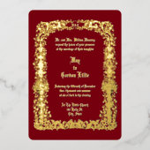 エラビクトリアンフラワーウンス縁どズ結婚ズ 箔招待状 (正面)