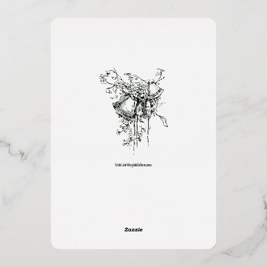 エラビクトリアンフラワーウンス縁どズ結婚ズ 箔招待状 (裏面)