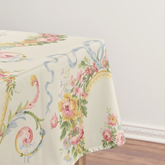 エラビクトリアンフローラメダリオン&ブルーリボン テーブルクロス (インサイチュ)