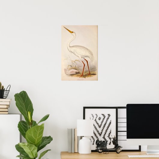 エラビクトリアンホワイトクレーン ポスター (ホームオフィス)