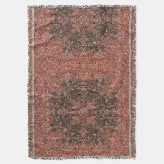 エラビクトリアンヨーロッパの葉のパターンプリント スローブランケット (正面縦)