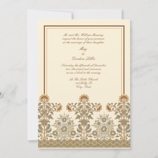 エラビクトリアンーアールヌーボーひま結婚わ花 招待状 (正面)