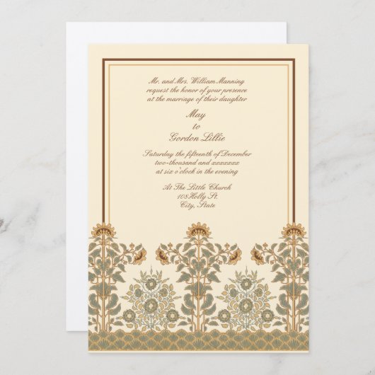 エラビクトリアンーアールヌーボーひま結婚わ花 招待状 (正面/裏面)