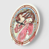 エラビクトリアンーアールヌーボーダンサーバイアルフォンスミュシャ ラージ壁時計
