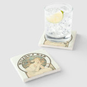 エラビクトリアンーアールヌーボーバイミュシャパブまたはバー ストーンコースター (横)