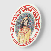 エラビクトリアンーアールヌーボーバイミュシャワインセラー ラージ壁時計 (傾斜)