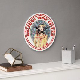 エラビクトリアンーアールヌーボーバイミュシャワインセラー ラージ壁時計