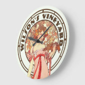 エラビクトリアンーアールヌーボーバイミュシャヴィネヤード ラージ壁時計 (傾斜)