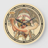 エラビクトリアンーアールヌーボーフランスのシャンパンアド ラージ壁時計 (正面)