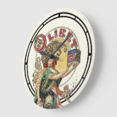 エラビクトリアンーアールヌーボーフランスのビスケット ラージ壁時計 (傾斜)