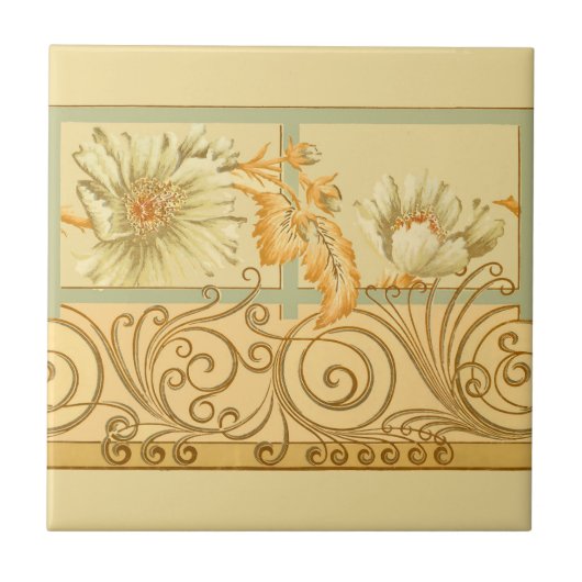 エラビクトリアンーアールヌーボーフローラ巻表紙 タイル (正面)