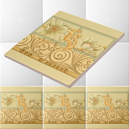 エラビクトリアンーアールヌーボーフローラ巻表紙 タイル