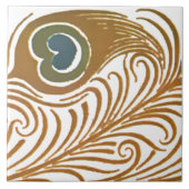 エラビクトリアンーアールヌーボー孔雀フェザーパターン タイル (正面)