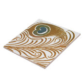 エラビクトリアンーアールヌーボー孔雀フェザーパターン タイル (側面)