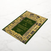 エラビクトリアンーアールヌーボー葉バイアントン・セダー 箔招待状 (回転した状態)