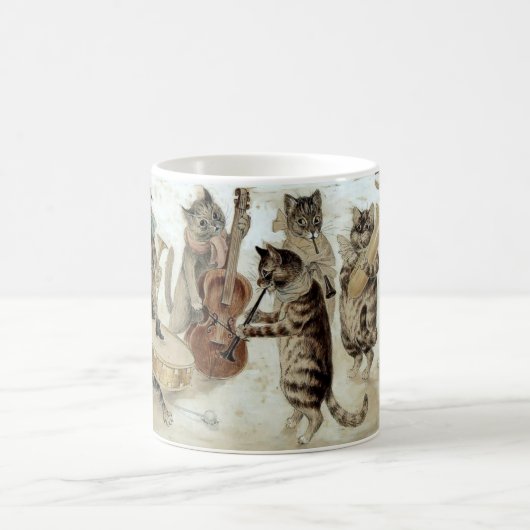 エラビクトリアンーキャロリング猫byルイワーインホリデー コーヒーマグカップ (中央)