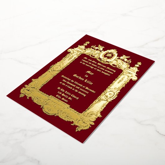 エラビクトリアンーグリフィンロカイルフレ結婚ーム 箔招待状 (回転した状態)