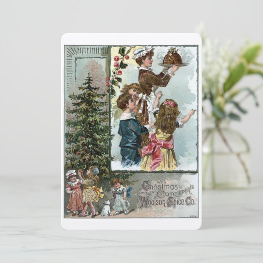 エラビクトリアンーテンプレートクリスマスホリデーカード シーズンカード (スタンド正面)