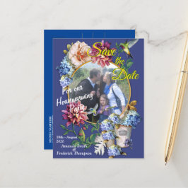 エラビクトリアンーフローラ水色 案内ポストカード