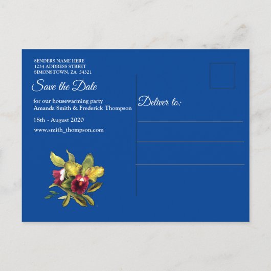 エラビクトリアンーフローラ水色 案内ポストカード (裏面)