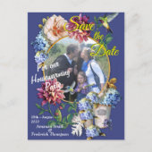 エラビクトリアンーフローラ水色 案内ポストカード (正面)