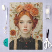 エラビクトリアンーレディフローラヘアドレスデカッペ 薄葉紙 (クラフト)