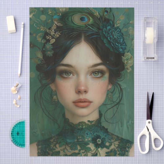 エラビクトリアンーレディフローラヘアドレスデカッペ 薄葉紙 (クラフト)