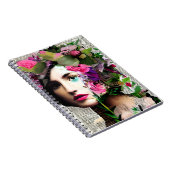 エラビクトリアンーヴィンテージピンクの花を持つ女性 ノートブック (右側)