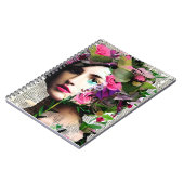 エラビクトリアンーヴィンテージピンクの花を持つ女性 ノートブック (左側)