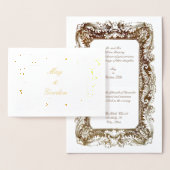 エラビクトリアンー金ゴールド結婚式招待状テンプレート 箔カード (ディスプレー)