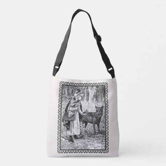 エラビクトリアン額赤乗馬フードイラストレーション クロスボディバッグ (裏面)