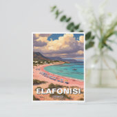 エラフォニシエラフォニシビーチクレタギリシャ旅行 ポストカード (スタンド正面)