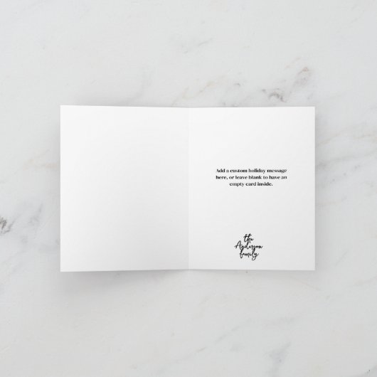 エラメリーブライト一おもしろい枚の写真グリーンクリスマス シーズンカード (内部)