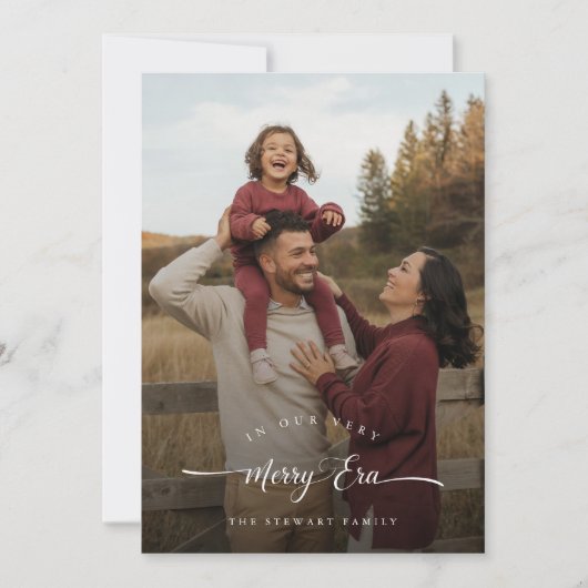 エラメリーミニマルトレンディー写真素朴クリスマス シーズンカード (正面)