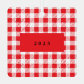 エラメリーー明るい1つおもしろいの写真レッドクリスマス メタルオーナメント (裏面)