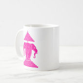 エラワンピンク3頭エレファントラオ/ラオス国旗 コーヒーマグカップ (正面左)