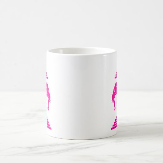 エラワンピンク3頭エレファントラオ/ラオス国旗 コーヒーマグカップ (中央)