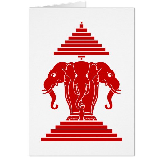 エラワン三頭象ラオス国旗 (正面)