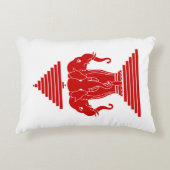 エラワン三頭象ラオス国旗 アクセントクッション (正面)