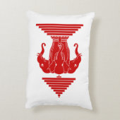 エラワン三頭象ラオス国旗 アクセントクッション (裏面(縦))