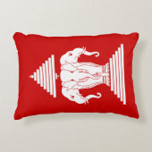 エラワン三頭象ラオス国旗 アクセントクッション (正面)