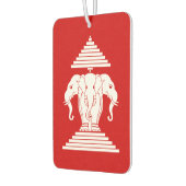 エラワン三頭象ラオス国旗 カーエアーフレッシュナー (左)