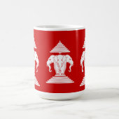 エラワン三頭象ラオス国旗 コーヒーマグカップ (中央)