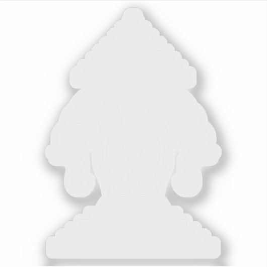 エラワン三頭象ラオス国旗 シール (正面)