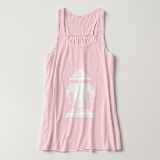 エラワン三頭象ラオス国旗 タンクトップ (デザイン正面)