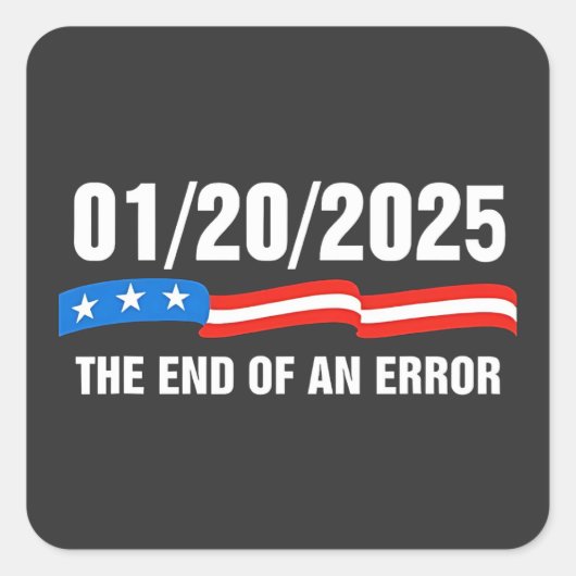 エラーの終了2025年1月20日トランプ就任式 スクエアシール (正面)