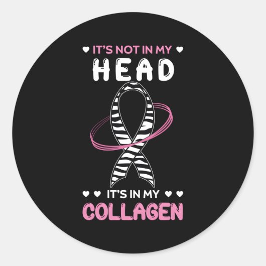 エラーズダロス症候群ブラック&ホワイトゼブラストリップ ラウンドシール (正面)