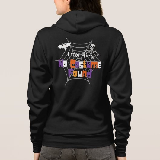 エラー404コスチュームが見つからない面白いハロウィーン パーカ (裏面)