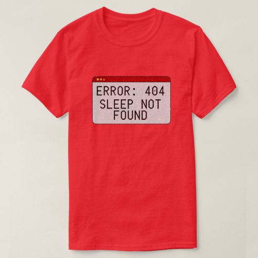 エラー404スリープが見つからないグリッターTシャツ Tシャツ (デザイン正面)